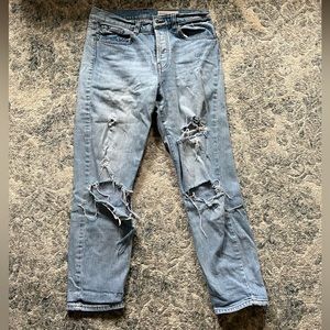 HIGH RISE RELAXED HIGH WAISTED DENIM JEANS